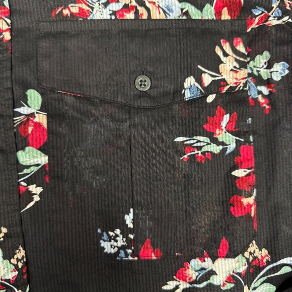 EUC Women's LAUREN RALPH LAUREN Dobby Blouse Floral Button Up Shirt | Size L - Picture 6 of 11